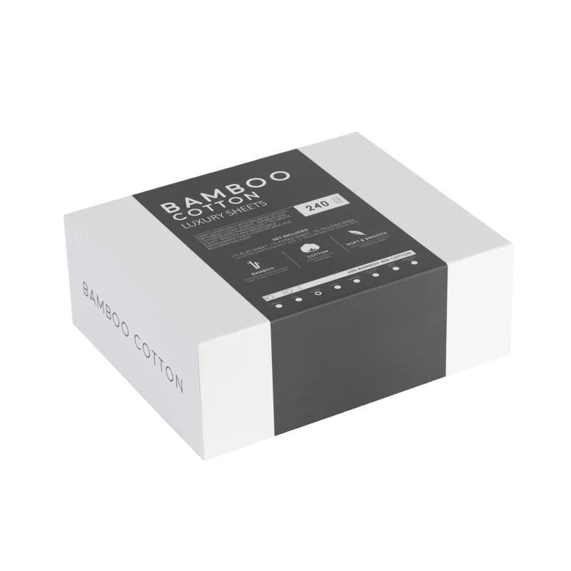 صفائح قطن الخيزران ناعمة وناعمة مع فسكوزي من الخيزران العاجي كينج سبليت هيد