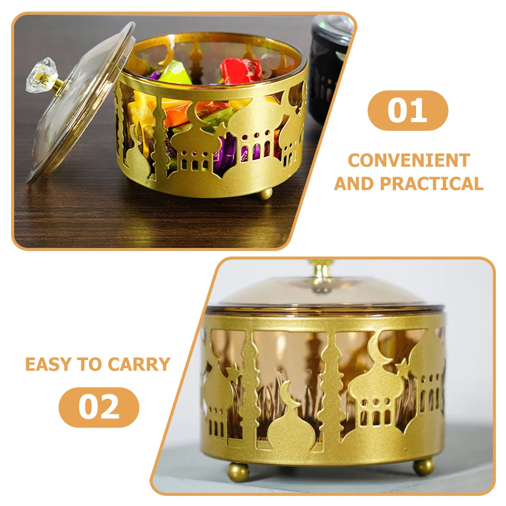 

2pcs Middle Eastern Style Candy Gift Box Metal Decorative Container Storage Box For Wedding Party Favor Dessert Treats Snacks