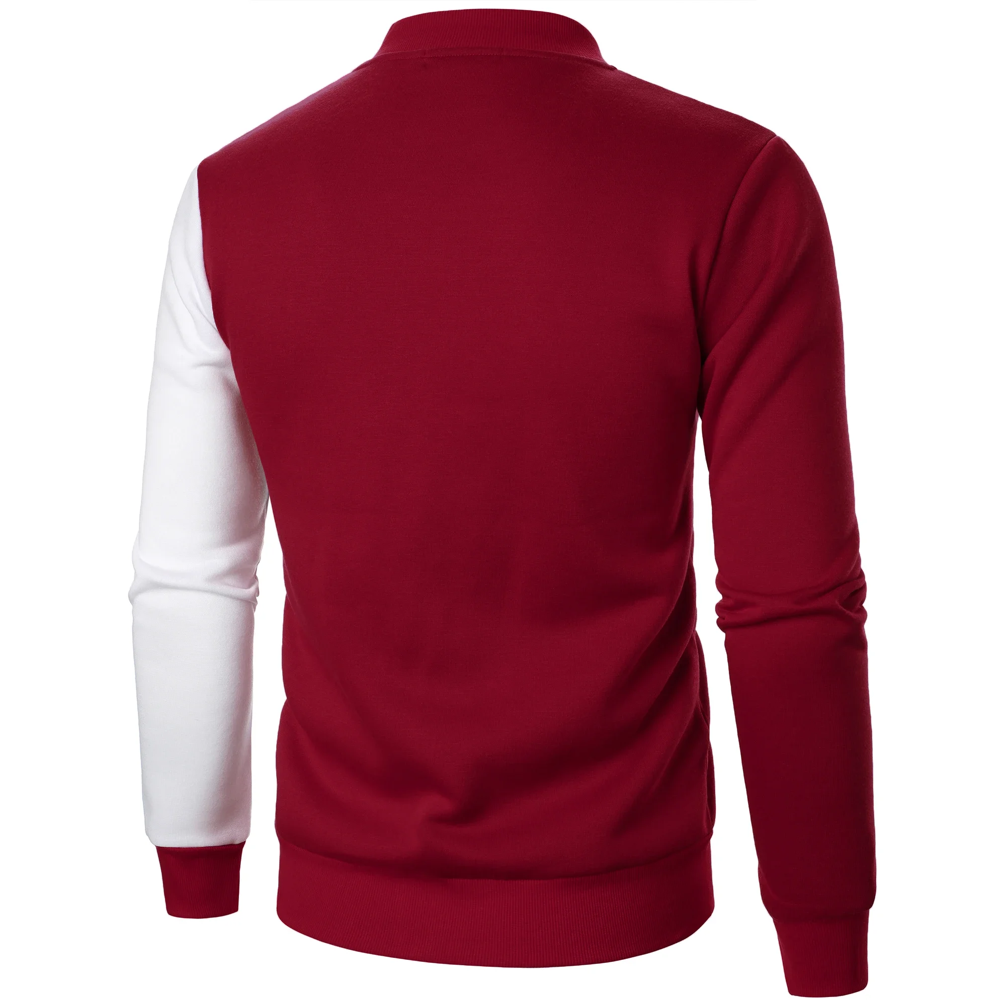 Sudadera con cuello alto para hombre, cárdigan informal con falda de bloque de Color, uniforme de béisbol de marca