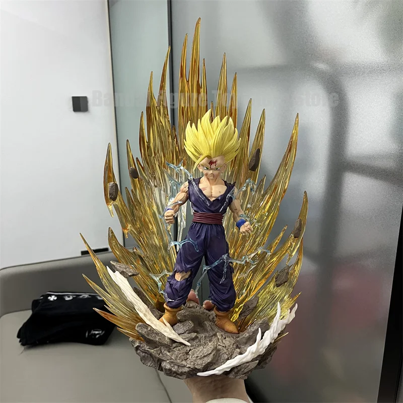 38cm Anime Dragon Ball Figure Super Saiyan Son Gohan Pvc Action Figure With Special Effect Collection Desktop Statue Toys Gifts