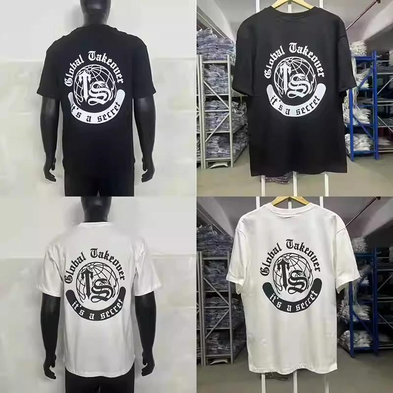 

Summer TS Letter Circle Logo Printed Hip Hop Street Sports Skateboard T-shirt High Quality Cotton Casual Short Sleeve