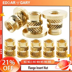 Flange Insert Nut Brass Metric Threaded Nutsert Hot Melt Heating Embedded Injection 3D Printer Insertnut M2 M2.5 M3 M4 M5 M6 M8