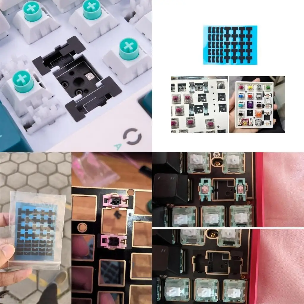 

896F 40Pcs Steel Plate Satellite Axises Stabilizers Pad Foam Pad Sticker for Mouse and Keyboards