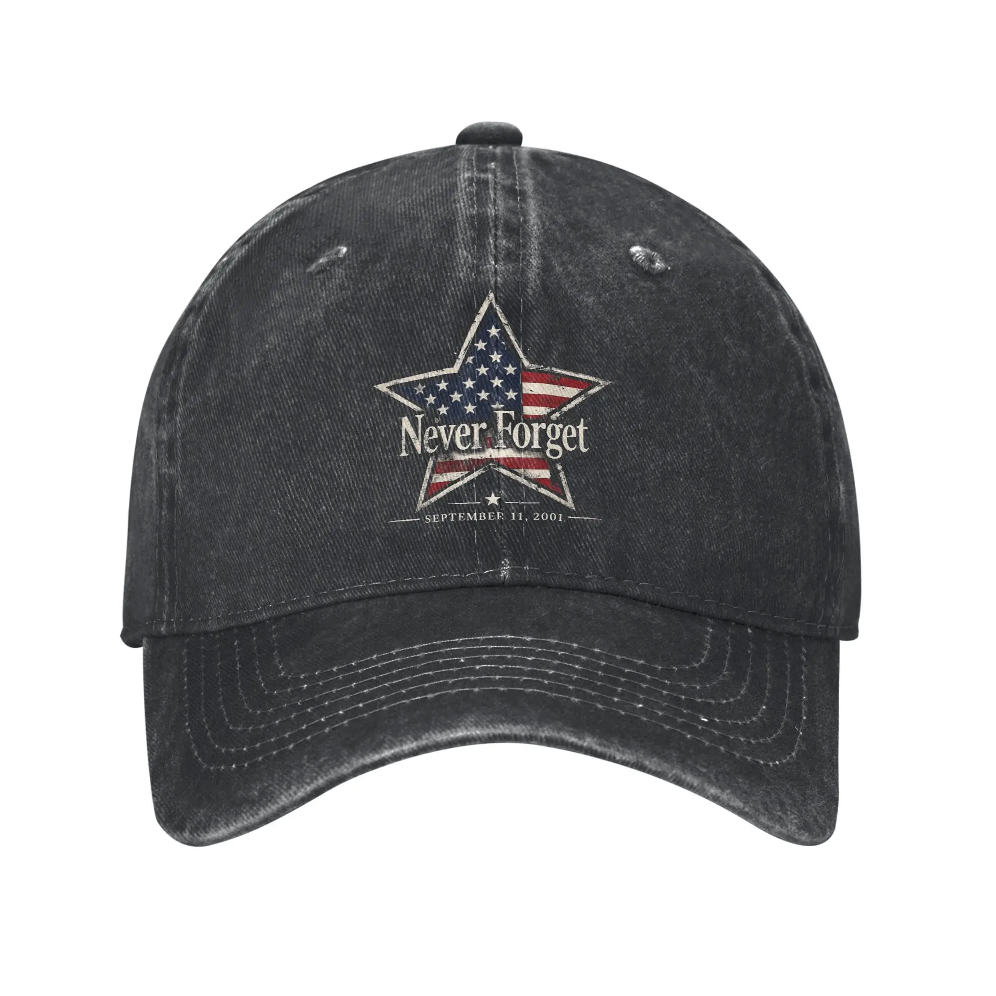Never Forget September 11 2001 Memorial Day American Flag Sun Baseball Cap  Casual Men Adult Washed Trucker Hat  Baseball Caps