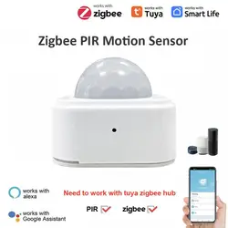 Tuya Zigbee Smart Human PIR Motion Sensor Detector Security Smart Movement PIR Detector Work With Zigbee Gateway/Hub Smart Life