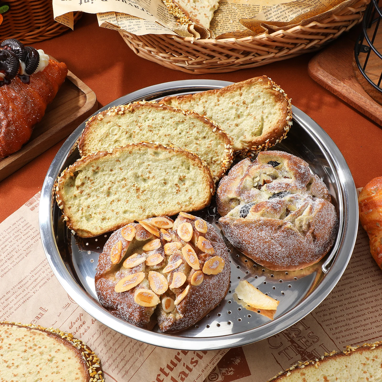 

Stainless Steel Steaming Basket With Stand Round Holes Fast Drainage For Vegetables Fruits Dumplings Fish Corn Potatoes