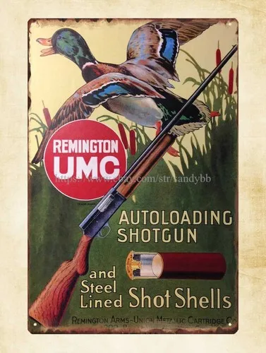 metal house art Remington UMC Auto Loading Shotugn firearm tin sign