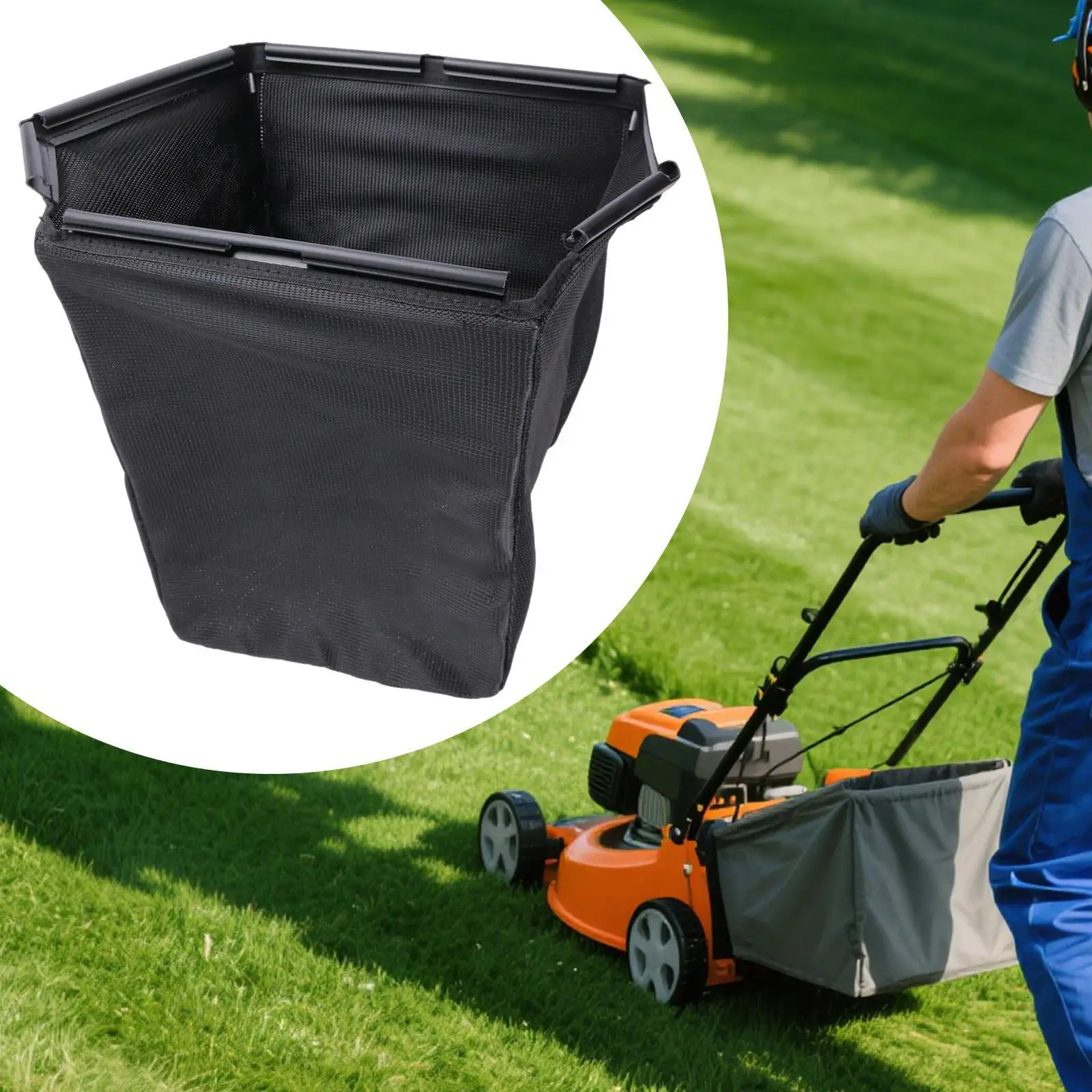 Black Grass Storage Collection Bag Fabric Leaf Collector for HRN216 HRN216VKAA Walk Behind Mower for Farm Patio