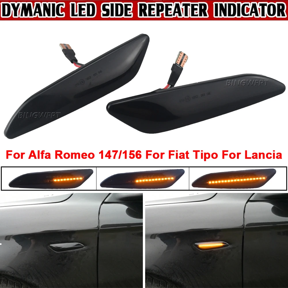 

2 шт. динамический светодиодный боковой габаритный указатель поворота для Fiat Tipo Egea Alfa Romeo 156(932) 1997-2005 147(937) 2000-2010