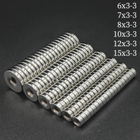 Round Magnet 6/7/8/10/12/15mm x 3mm Hole3mm Neodymium N35 Permanent NdFeB Super Strong Powerful Magnetic Disc Magnets  With Hole