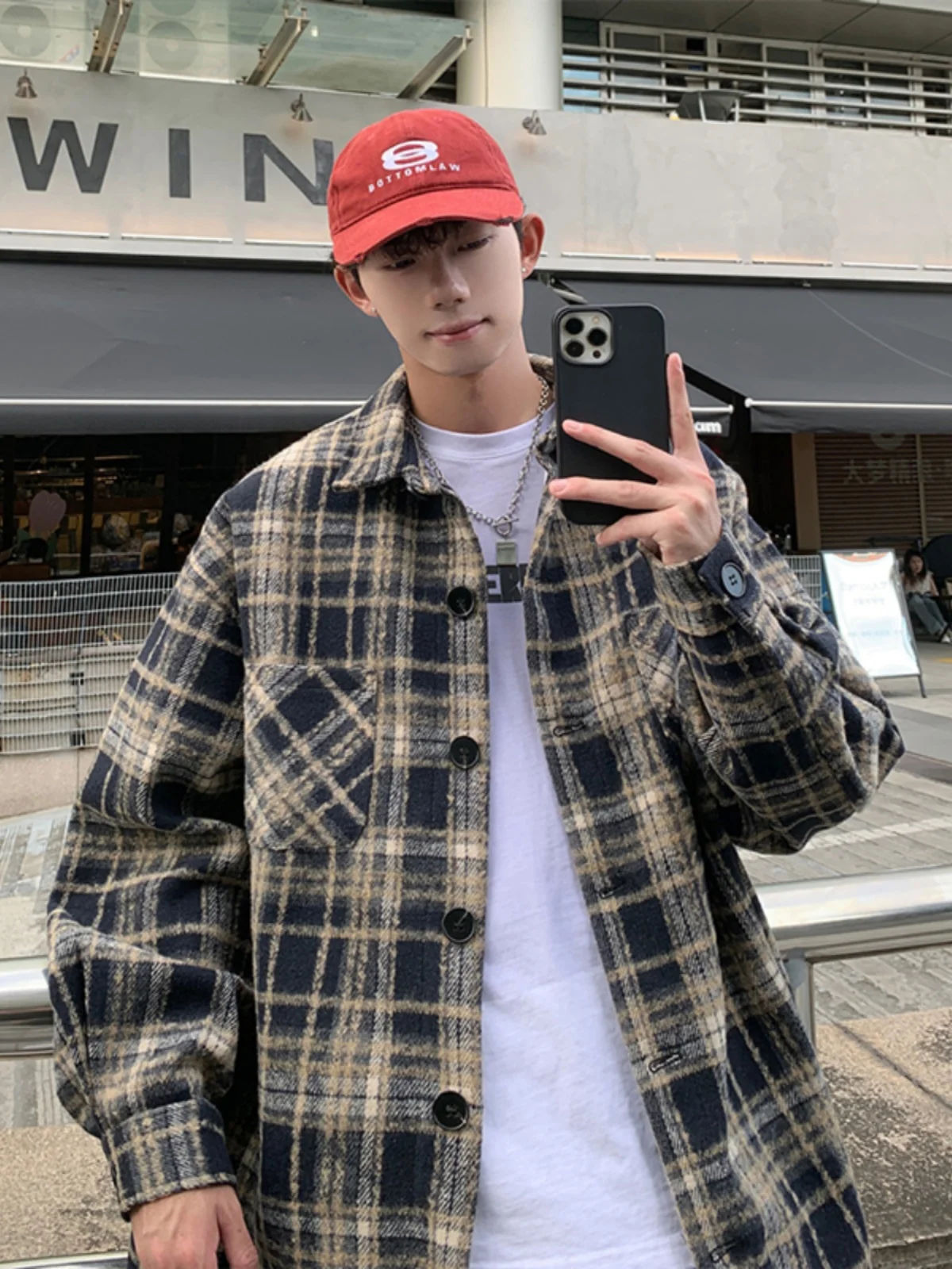 

Casual Loose Men's Jaet Outerwear Small Fraance Sle Retro Color Blo Youthful Polyester Fiber Autumn Season Long Sve