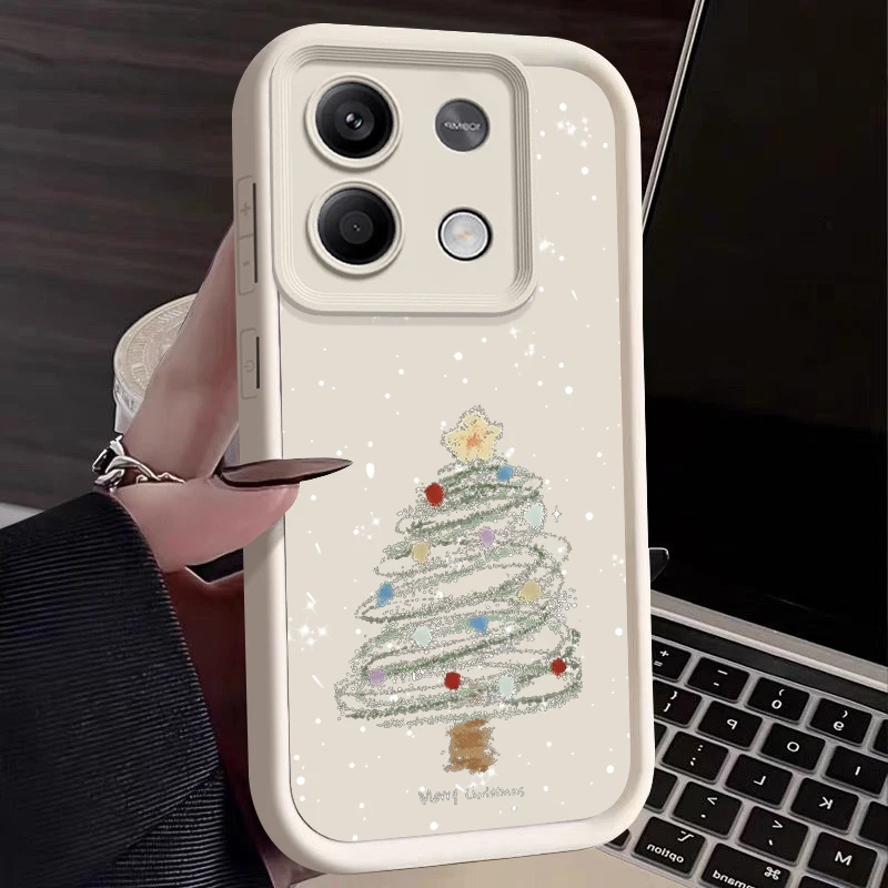 Christmas Tree Soft TPU Phone Case For Xiaomi Poco F6 X5 X6 13T Pro Redmi Note 13 4G 10 11 12 13 14 Pro Plus 5G Silicone Cover