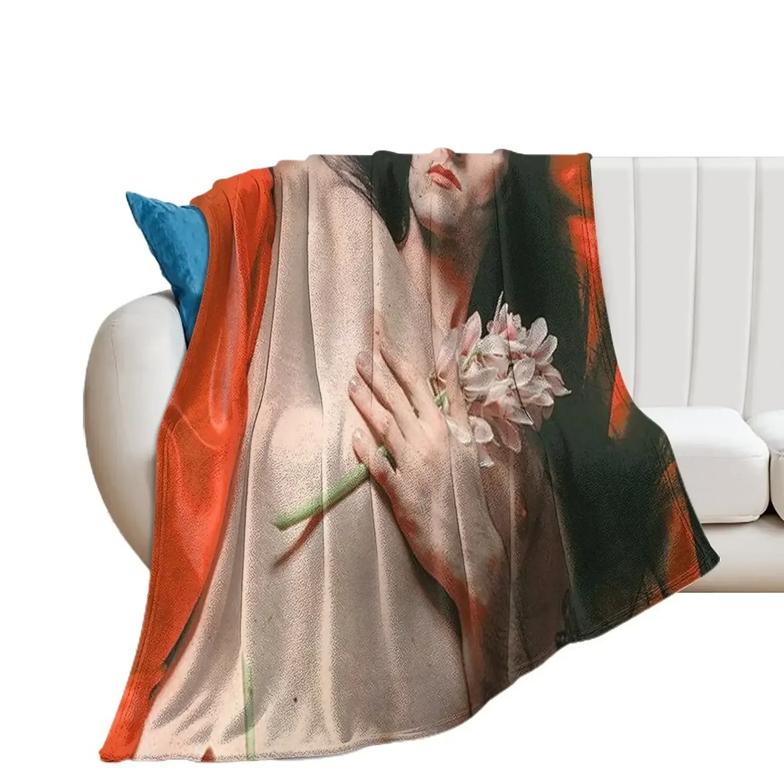 

Peter Steele with Flowers Throw Blanket Hairys Fashion Sofas for winter Luxury Brand Blankets