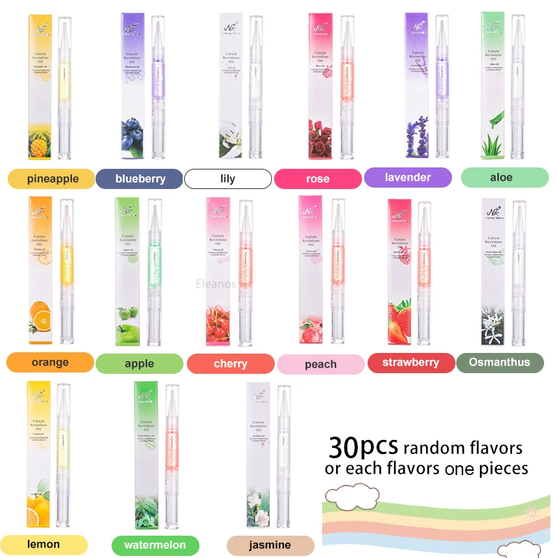 30/15PCS Oil Pen Nail Revitalizer Oil Odżywczy olej 15 Pachnie Zabieg do paznokci Zmiękcza Odżywczy Manicure Zestaw produktów do pielęgnacji paznokci