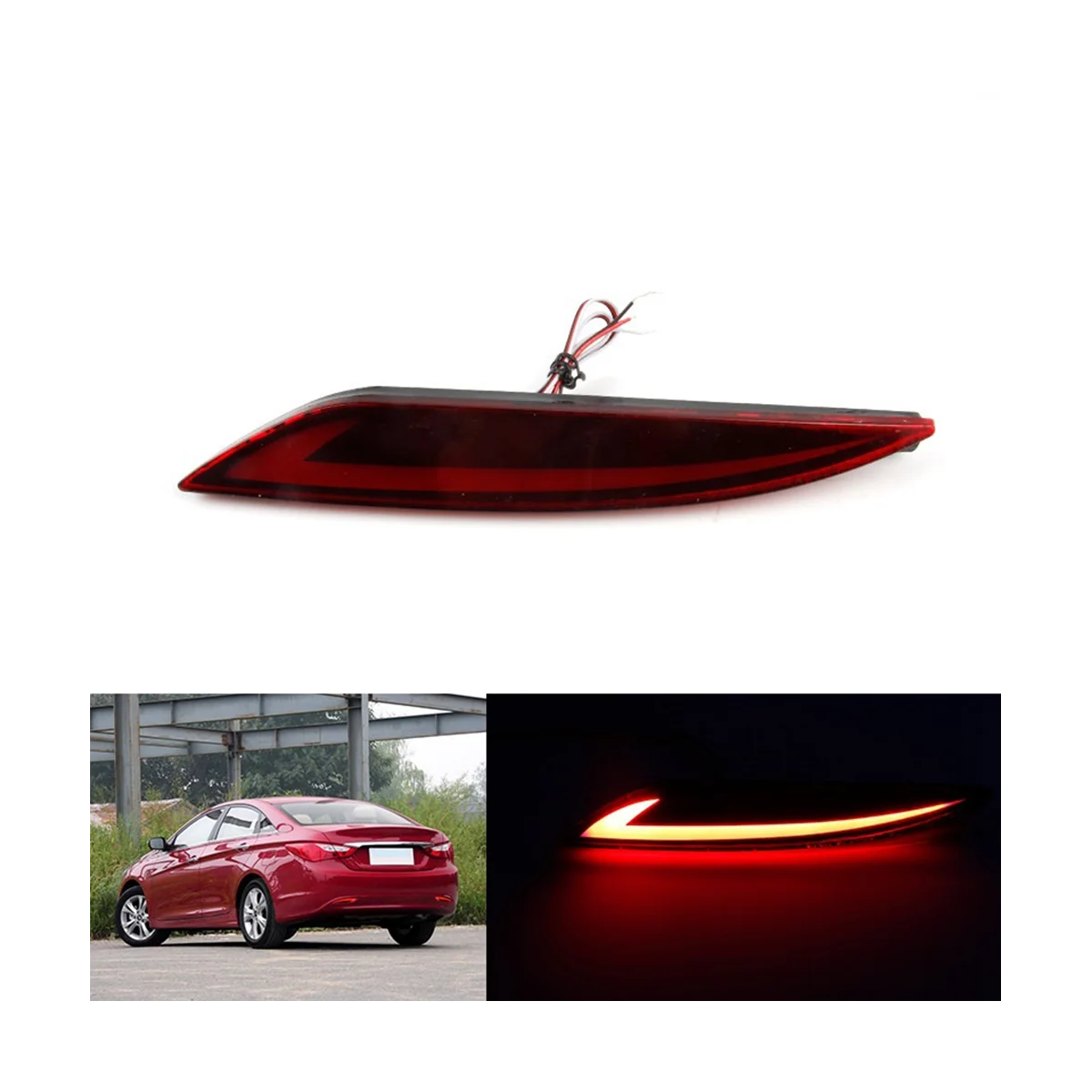 Car Rear Bumper Reflector Brake Light Turn Signal Fog Lamp for 8 2010 2011 2012 2013 2014