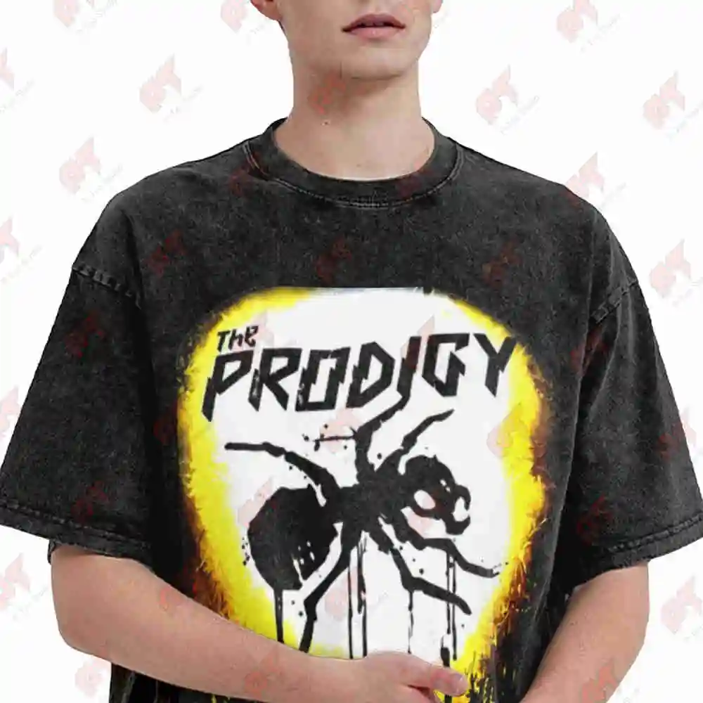 The Prodigy Worlds On Fire Vintage Washed Tee Pure Cotton T-Shirt