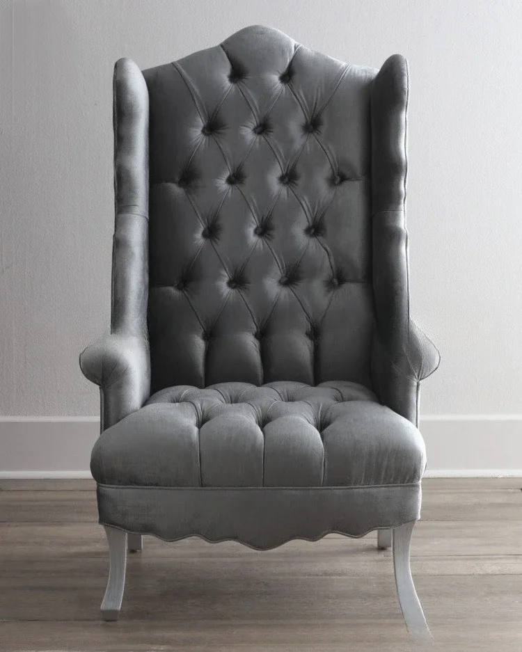 Canapé simple américain, meubles de salon, boucle en tissu, sac souple, chaise, balcon, dossier décontracté