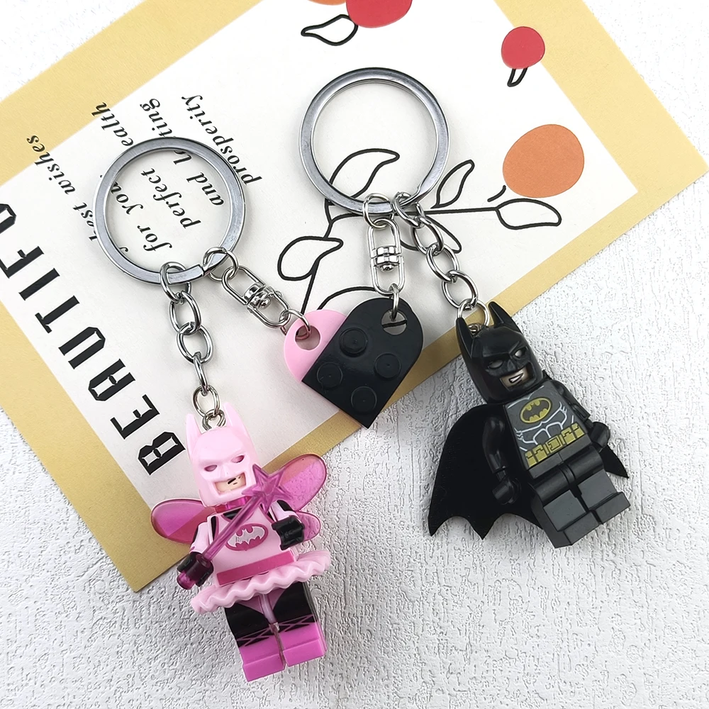 2 uds hermoso llavero hecho a mano de pareja de murciélago 3D figura de hada colgante llavero para teléfono mochila accesorio regalos para él joyería Y2K