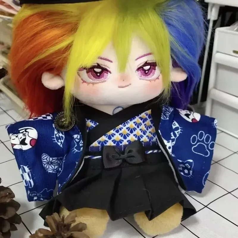 Anime Role Attributes Cute Rainbow Girl Cosplay Plush Doll Body  Dress Up Clothes Outfit Stuffed Toys Figures Birthday Gift 20cm