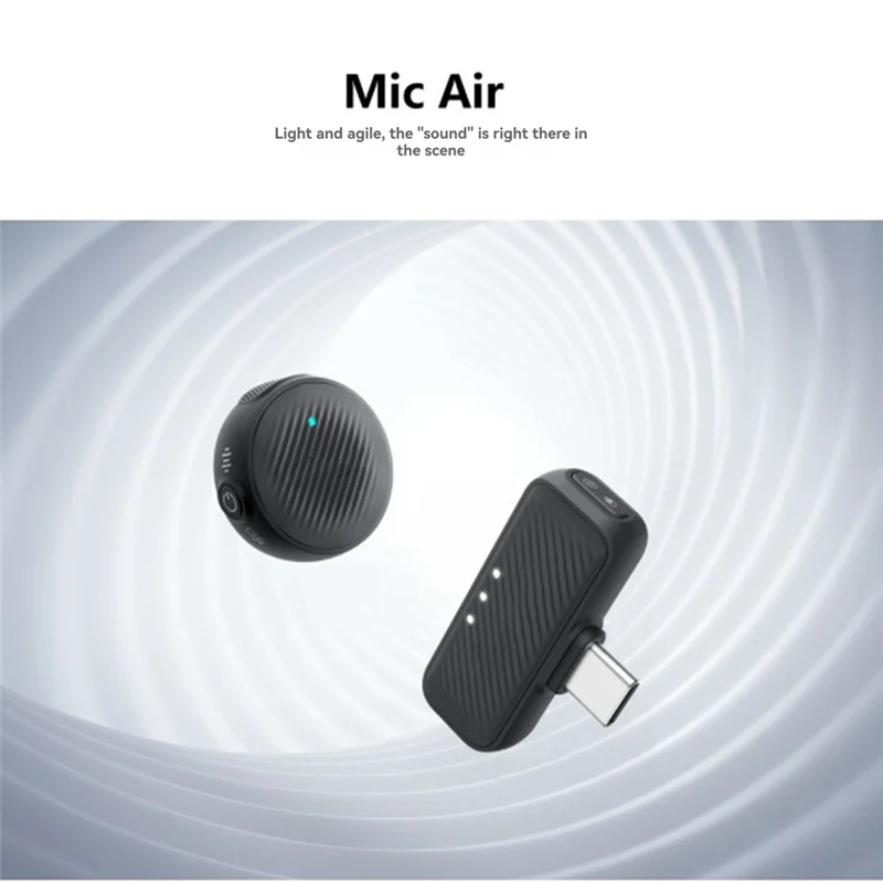 A37T-For Insta360 X5 Mic Air Wireless Microphone Transmitter For X5 Magnetically Clamped Microphone Accessory Transmitter