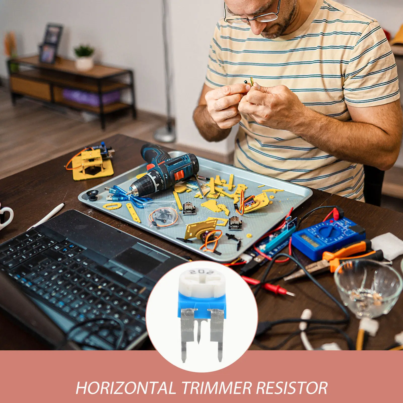 30Pcs 2K Ohm 6Mm Horizontal Trim Potentiometer High Precision Adjustable Variable Resistor for Pcb Mounting Breadboard
