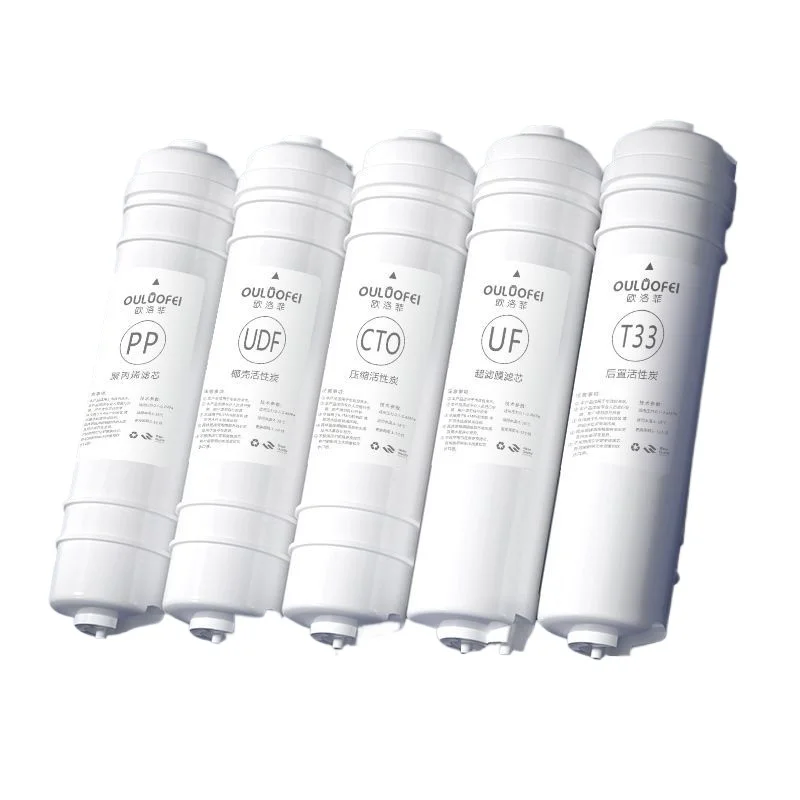 5-Stage 10 Inch Quick Connect Filter Set PP CTO UDF T33 UF Membrane Scale Inhibitor RO Purifier Replacement Kit