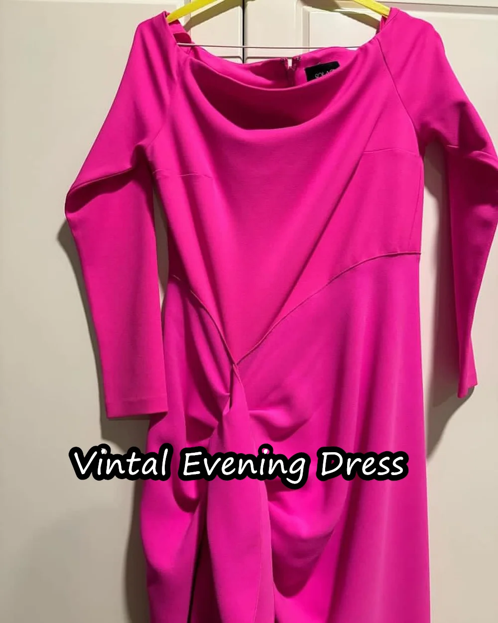Vindal Mermaid Ankle-Length Evening Dress Elegant Crepe Ruffle Long Sleeves Off-the-shoulder Neckline Prom Skirt For Woman 2024