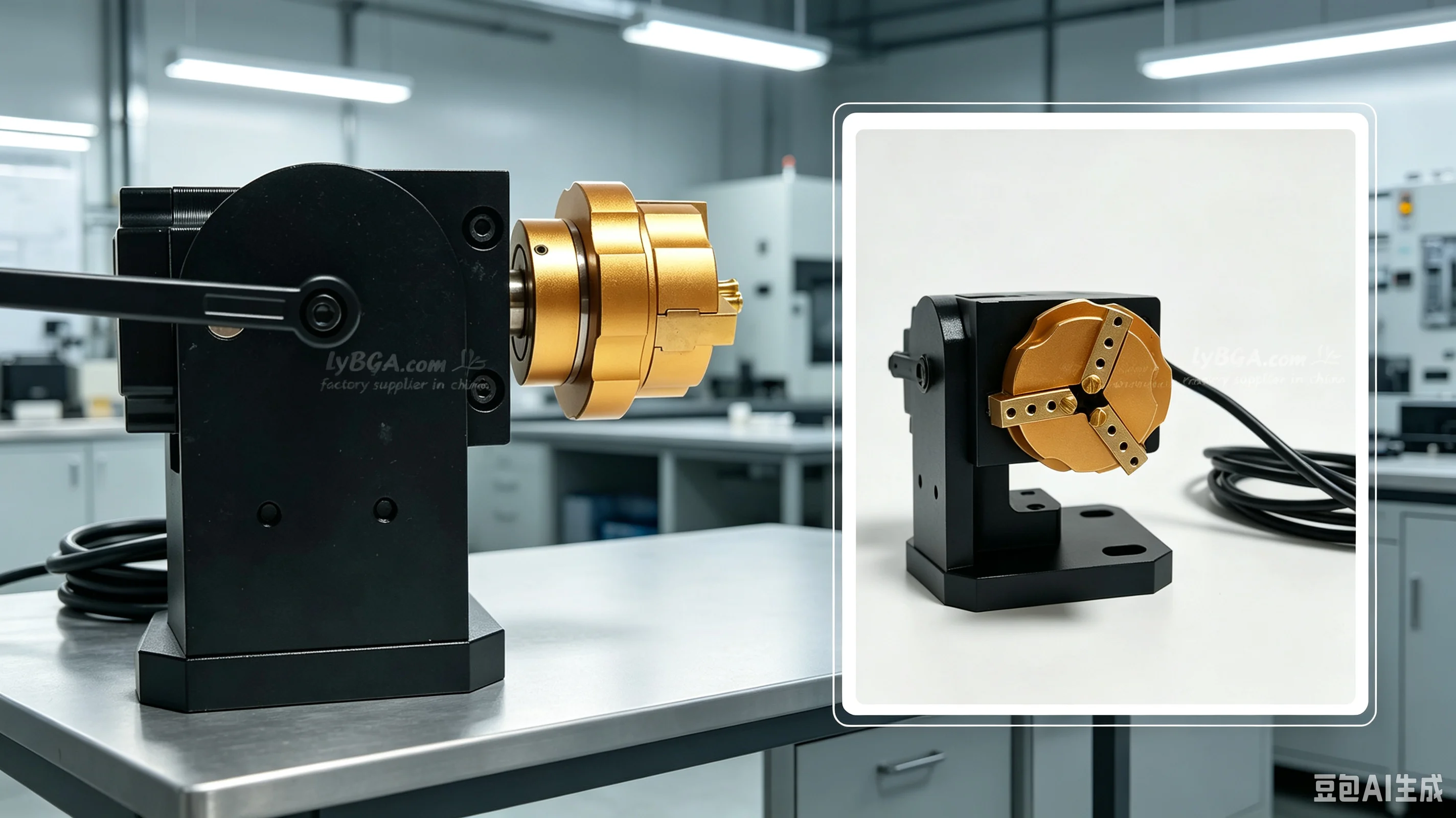 Ring Rotary Axis Turning Attachment 81mm Middle Center Height, Copper Clamp Jewelry Rotary Axis for Fiber Laser Marking Machine