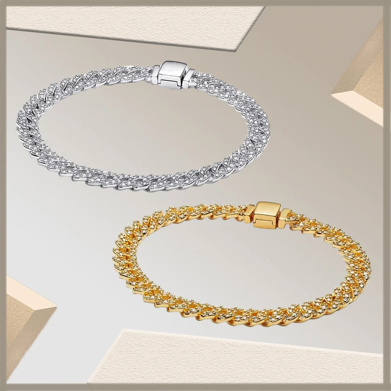 2024 Trendy New Exquisite Panjia Eternal Cuban Chain Bracelet, A Timeless Item with Fashionable Charm.