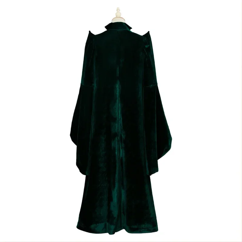 Professor Minerva Mcgonagall Cosplay Kostuum Groen Touw Cape Hoed Wand Volledig Halloween Pak