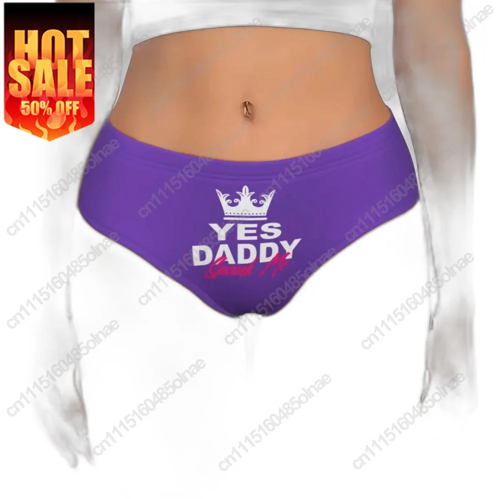 Custom Womens Yes Daddy Spank Me Panties Comfort Briefs Underwear Sock Valentine's Day Gifts Underpants