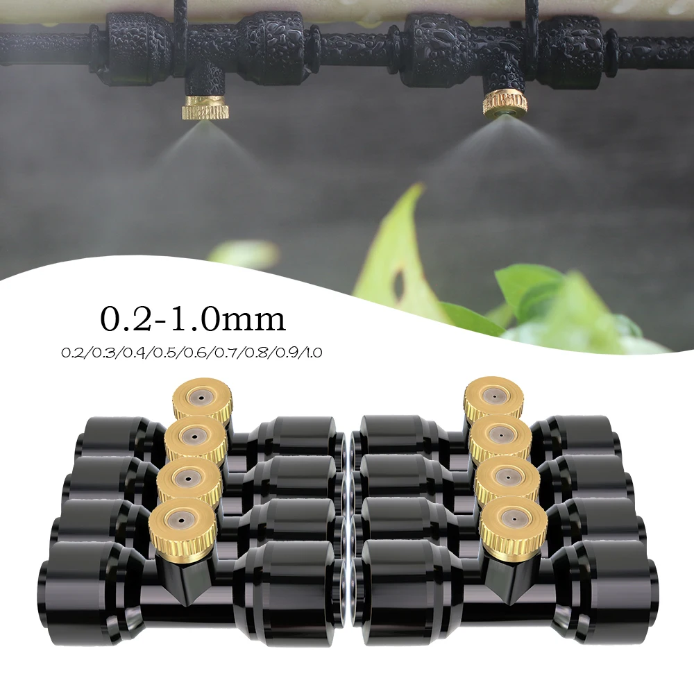 0,2-1,0 mm Dysze zamgławiające Mosiężny opryskiwacz z drobną atomizacją Układ chłodzenia 1/4 "4/7 mm Ogrodowy wąż nawadniający Blokada ślizgowa Szybka wkładka