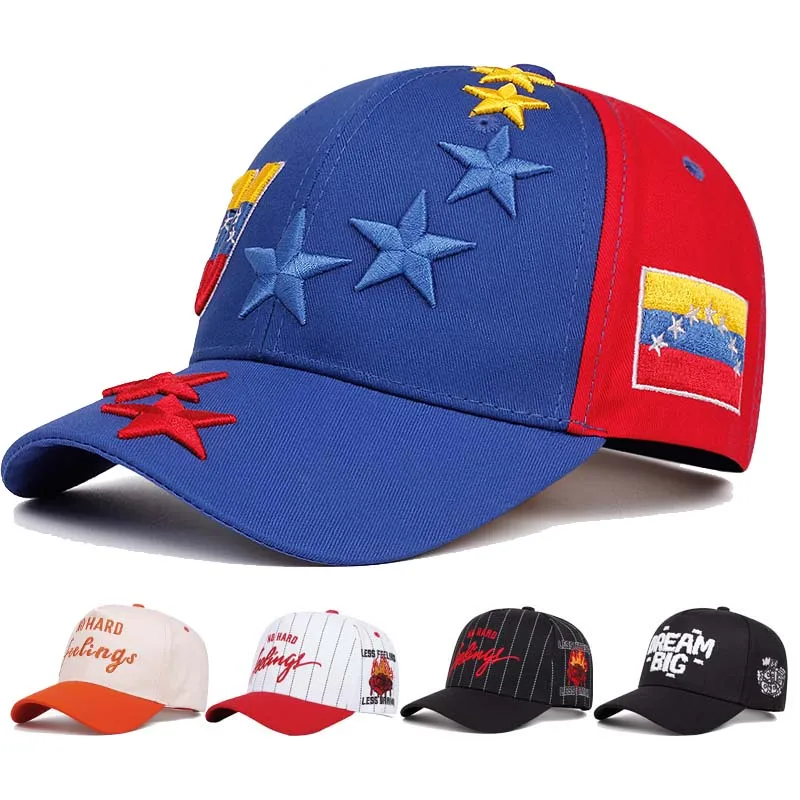 New designed High Quality Venezuela Cap Gorras Cotton Twill Baseball Cap Embroidery 7 Stars Logo Venezuelan Sports Women Men Hat
