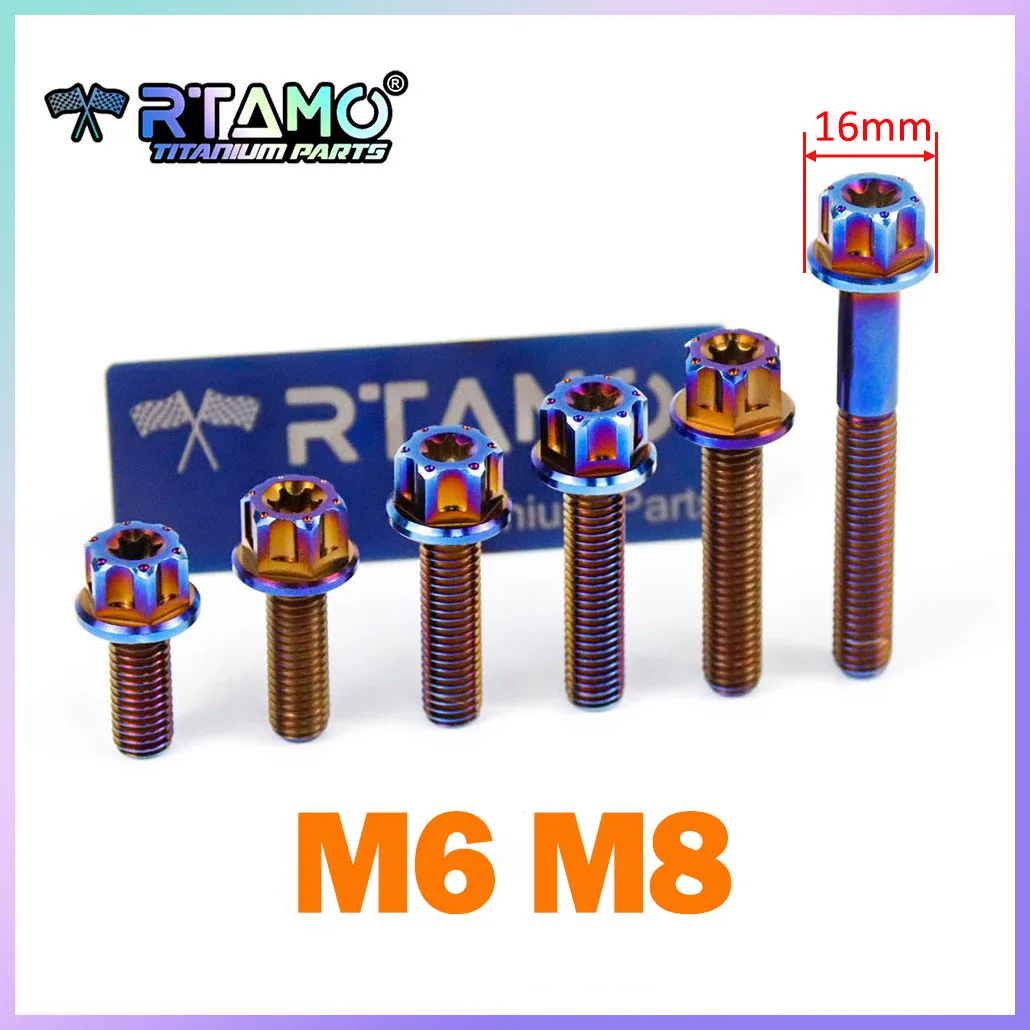 RTAMO Titanium Alloy Bolt M6 M8X20/25/30/35/40/50/60 Torx Big Head Shock Caliper Bolt (1PC)