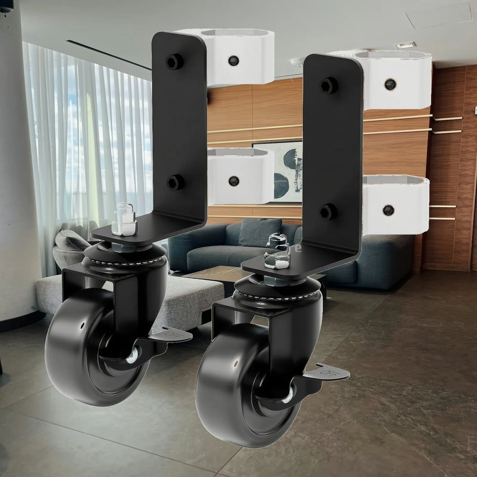 Aluminum Metal Rubber Swivel Caster Wheel for Toolbox Replacement with Vertical Mounting Bracket