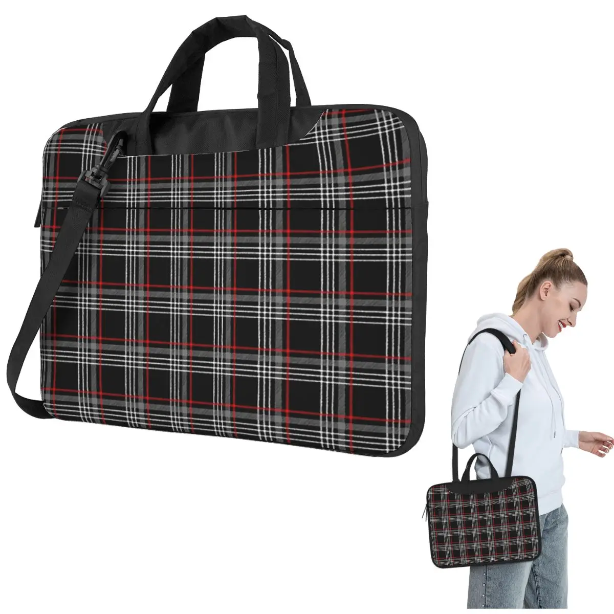 

GTi Tartan Crossbody Laptop Bag Case Computer Bag Resistant Protective Notebook Pouch for Macbook Pro