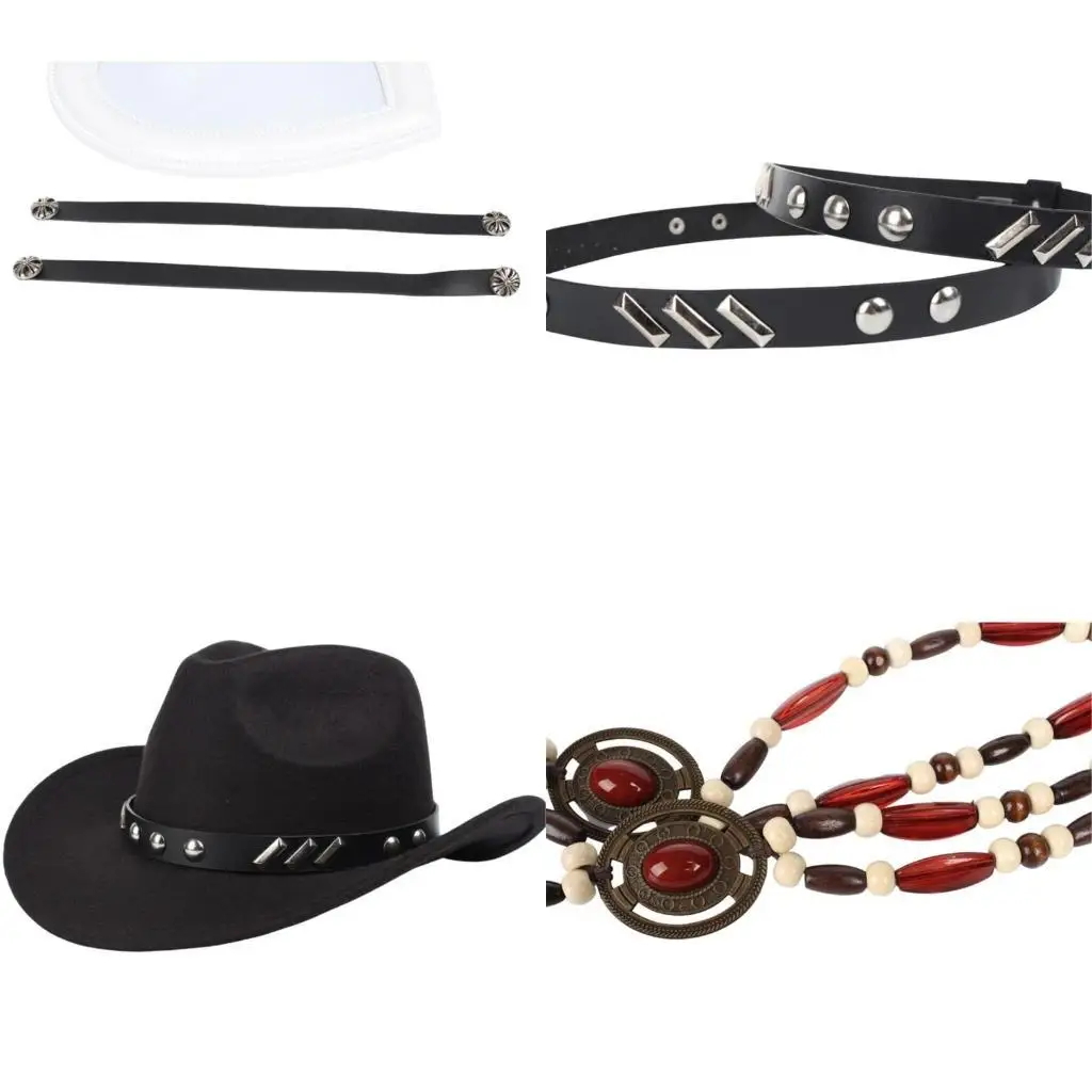 

R1WE Fedora Cowboy Hat Accessories Braided Hat Belt Panamas Hatband Western CowboyHat