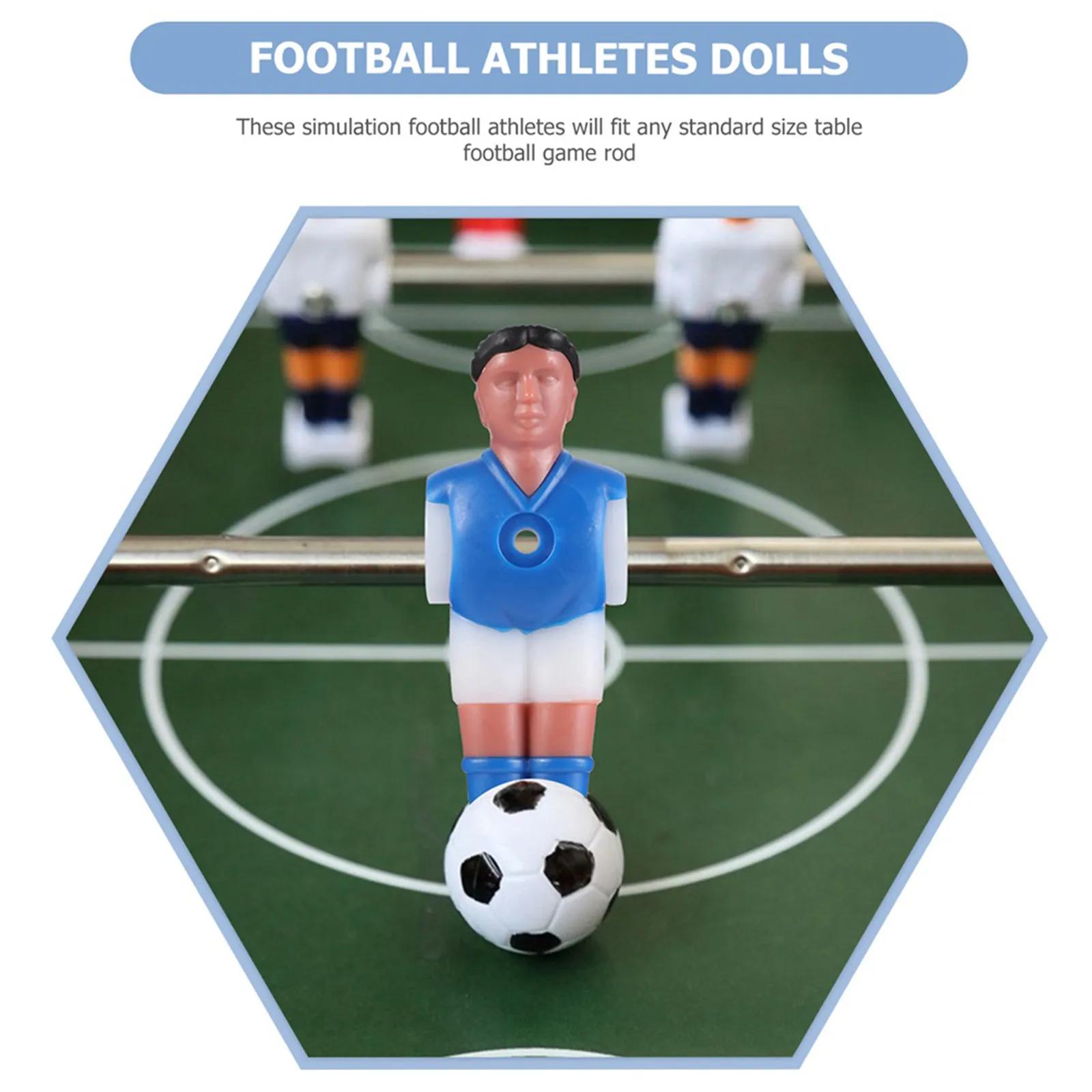 

16Pcs Bright-Color Resin Foosball Players Long-Lasting Wear-Resistant Soccer Athletes Fit Most Table Football Rods Foosball