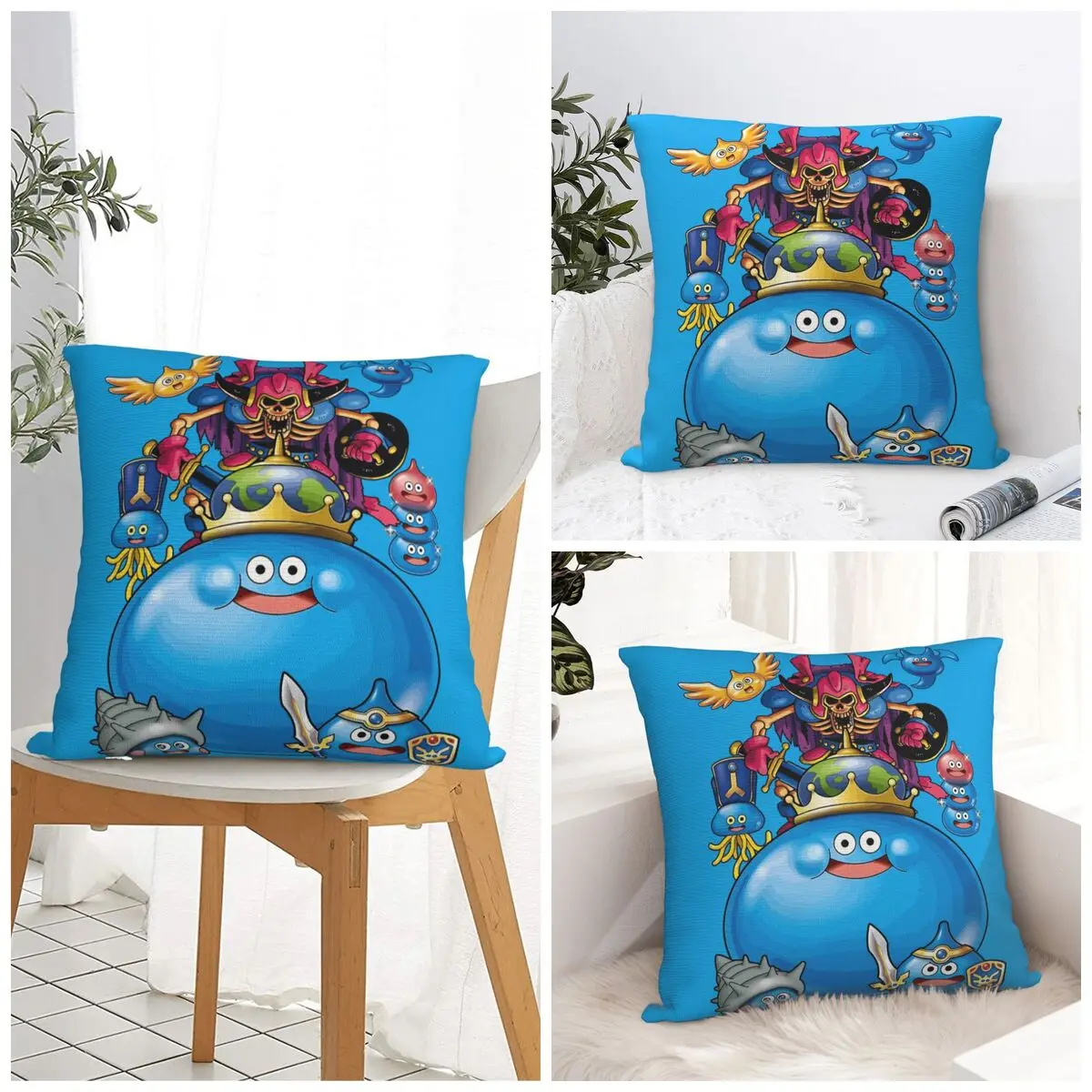 D-Dragon Quest Slime Pillow Case Cushion Cover Polyester Graphic Pillow Cover Morden Pillowcases For Chair Sofa Home Decoration