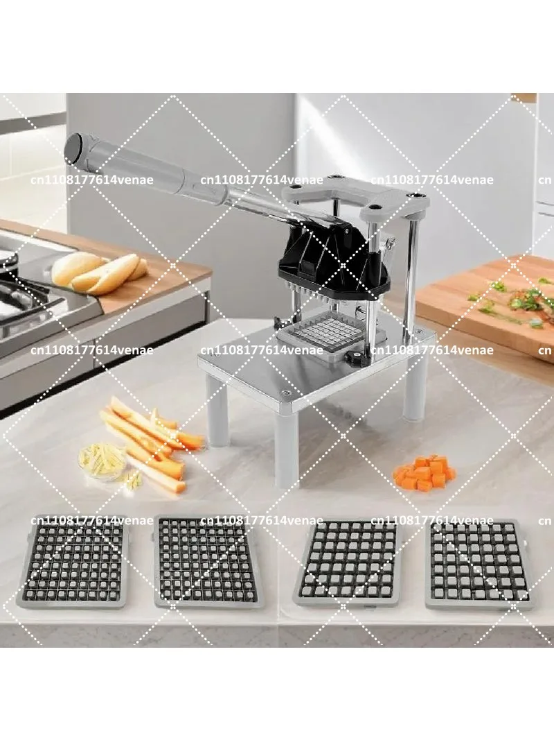 Heavy Duty Potato Chipper, French Fry Cutter & Vegetable Slicer with Interchangeable Blades