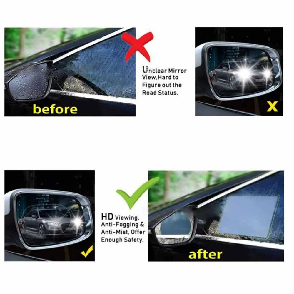 Car Rainproof Film Anti Fog Sticker Mirror Window Clear Film Rain Proof Waterproof Film Auto Sticker Accessories