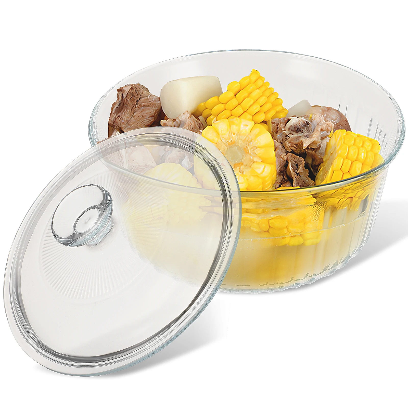 

Стеклянная тарелка для запеканки, набор с круглой крышкой, прозрачные боросиликатные формы для выпечки, равномерный нагрев, легко очищаемая духовка, кастрюля для приготовления пищи, прозрачный набор