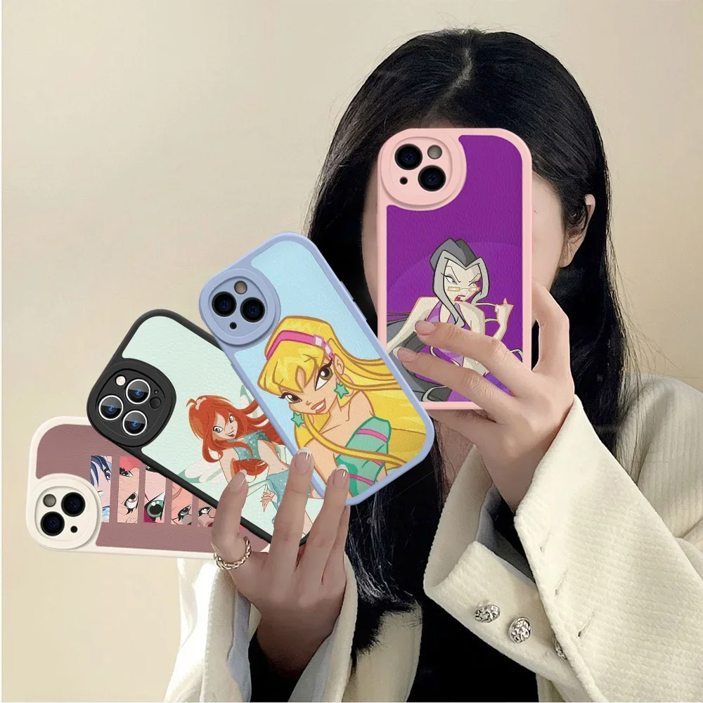 Girl W-Winx Clubs Phone Case Hard Leather For iPhone 14 13 12 Mini 11 14 Pro Max Xs X Xr 7 8 Plus Fundas