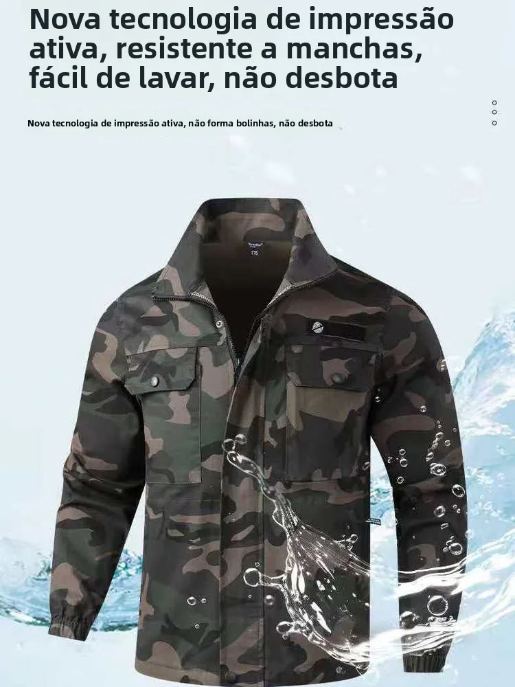 pure-cotton-camouflage-workwear-set-thickened-labor-protection-men's-work-uniform-anti-heat-wear-resistant-outdoor-gear