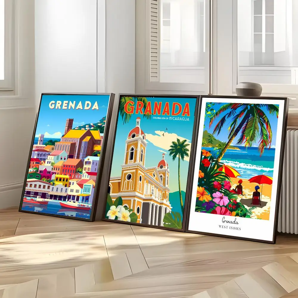 Scenic Caribbean Island G-Grenada Poster Printed Wall Decal for Bedroom Study Decor Gifts