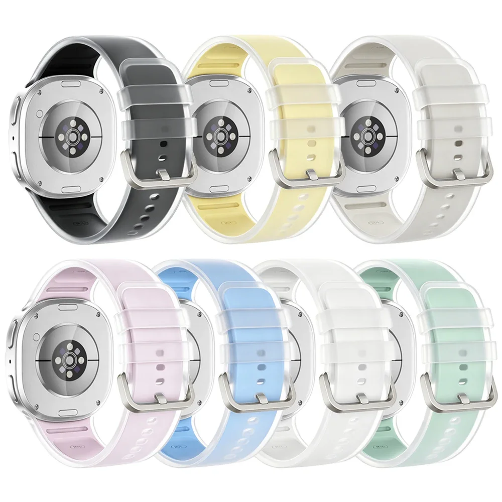 Official Jelly Transparent Silicone Strap For Samsung Galaxy Watch 9 8 40-44mm Comfortable Belt Watch 8 Classic 46mm Replaceable