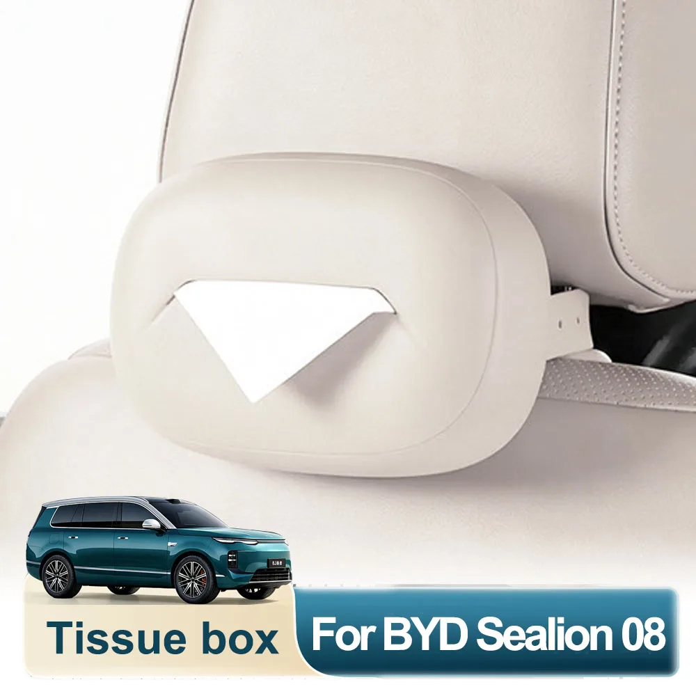 Seat Back Tissue Box Fit For BYD Sealion 08 EV DM Original Color Silicone Paper Box Automotive Modification Supplies