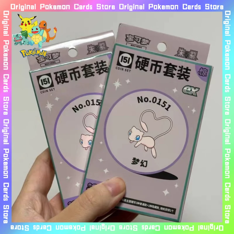 本物のオリジナルポケモンtcgスカーレット＆バイオレット151ジンサプライズコインexスーツトレーディングアニメ簡体字コレクタブルカード