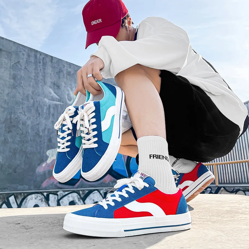 Casual women Designer Shoes Women Canvas Shoe Flats Breathable Lace-Up Mixed Colors Skateboard Shoes Hip Hop Lovers Sneakers