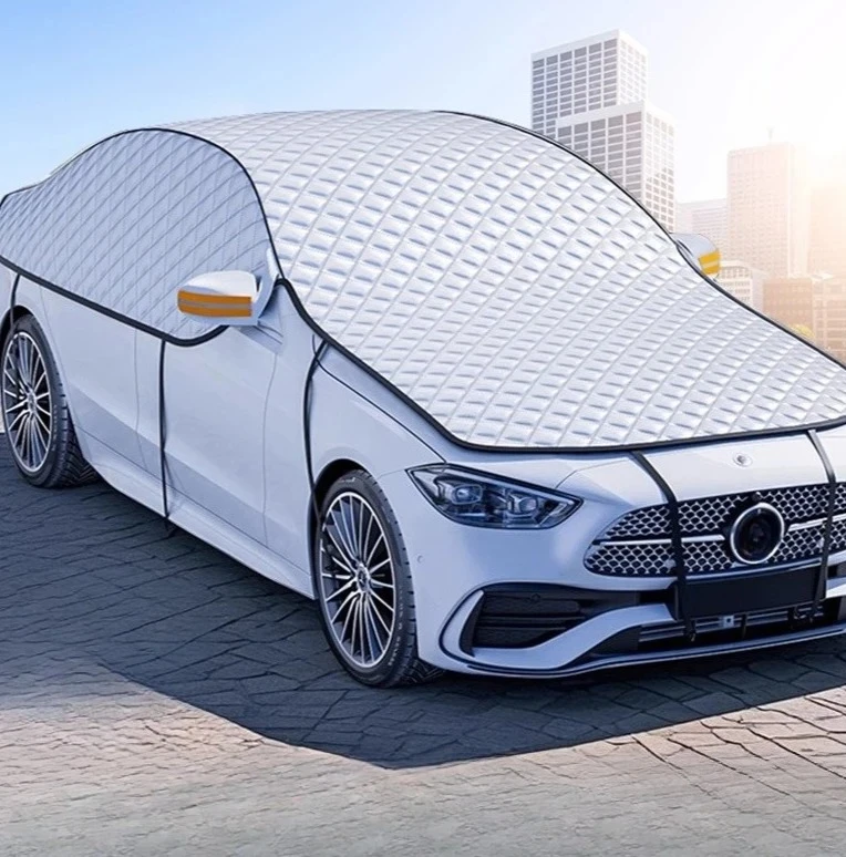 Portable car sunshade set, foldable front sunshade, snow cover, car window sunshade curtain